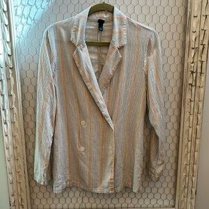 Wild Fable Striped Linen Blend Casual Blazer